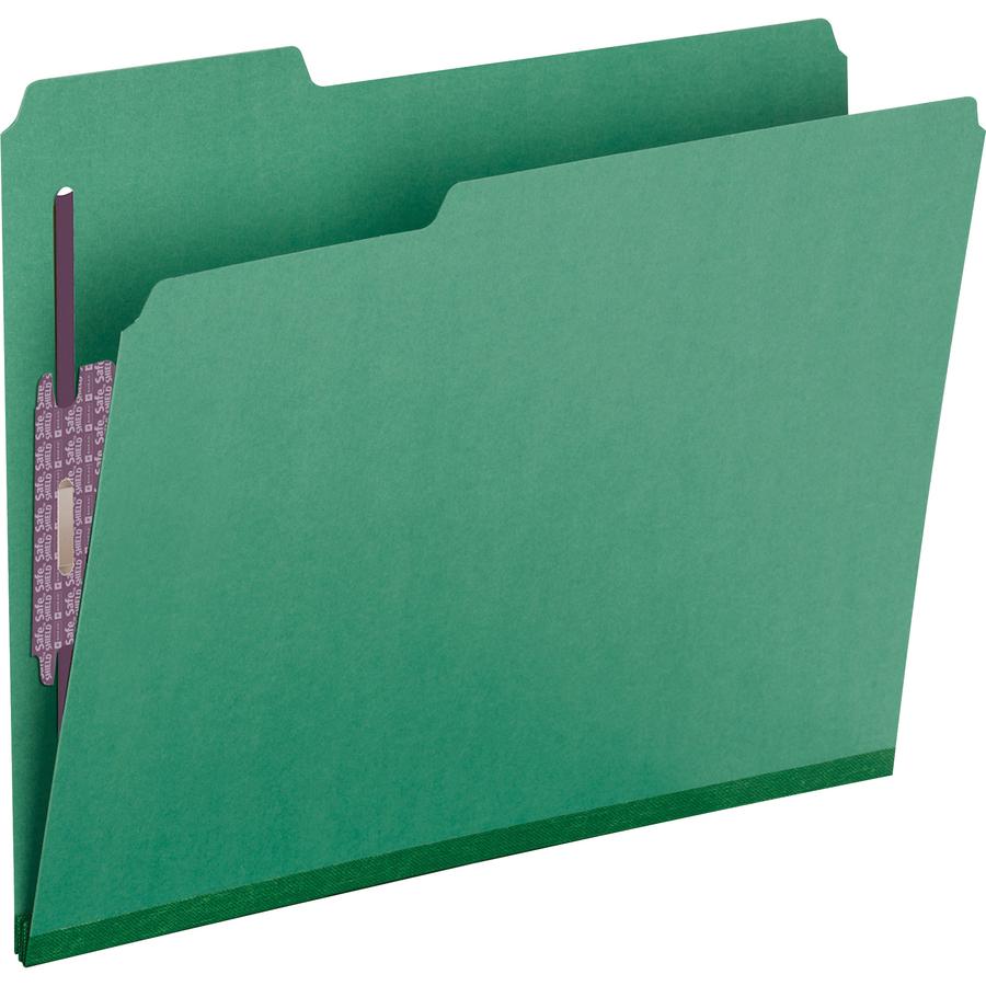 Smead Colored 1/3 Tab Cut Letter Recycled Fastener Folder - 8 1/2" x 11" - 2" Expansion - 2 x 2S Fastener(s) - 2" Fastener Capacity for Folder - Top Tab Location - Assorted Position Tab Position - Pre. Picture 2