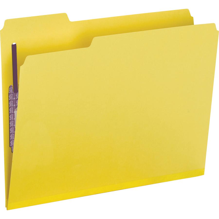 Smead Colored 1/3 Tab Cut Letter Recycled Fastener Folder - 8 1/2" x 11" - 2" Expansion - 2 x 2S Fastener(s) - 2" Fastener Capacity for Folder - Top Tab Location - Assorted Position Tab Position - Pre. Picture 5