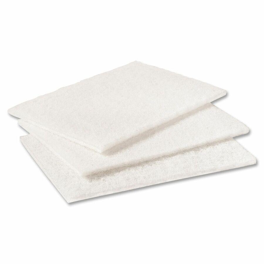 Scotch-Brite Cleansing Pads - For Copper, Ceramic, Porcelain, Stainless Steel - 60 / Carton - White. Picture 2