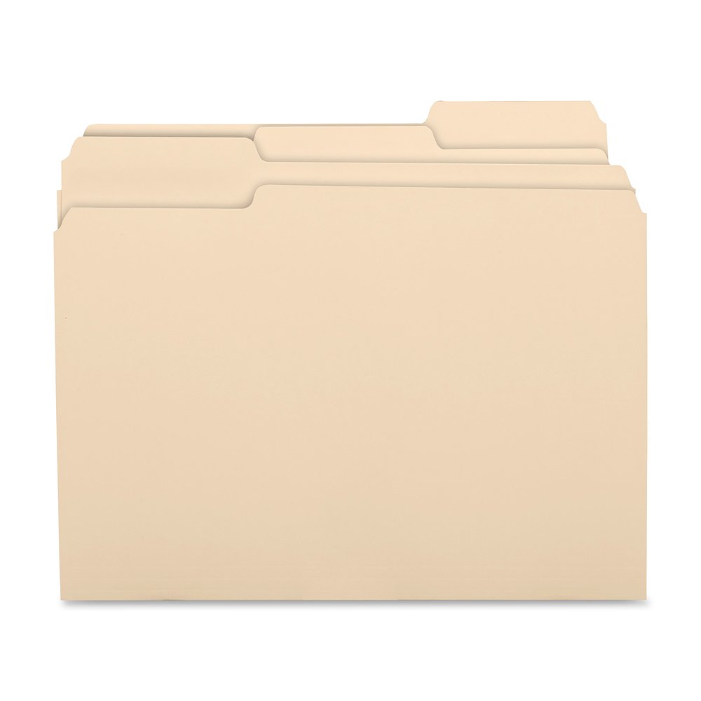 Business Source 1/3 Tab Cut Letter Recycled Top Tab File Folder - 8 1/2" x 11" - 3/4" Expansion - Top Tab Location - Assorted Tab Position - 11 pt. - 1 Plys - Manila - Tab - 10% Recycled - 100 / Box. Picture 6