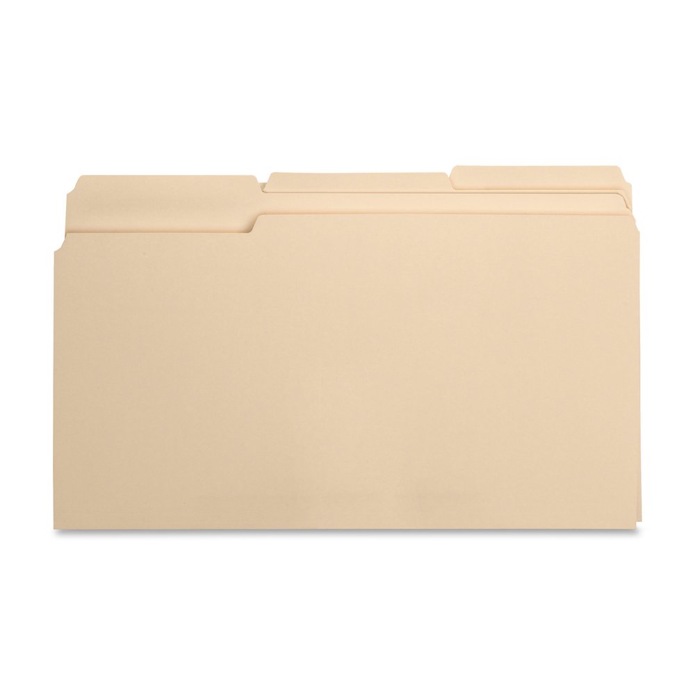 Business Source 1/3 Tab Cut Legal Recycled Top Tab File Folder - 8 1/2" x 14" - 3/4" Expansion - Top Tab Location - Assorted Tab Position - 1 Plys - Manila Paper - Manila - Tab - 10% Recycled - 100 / . Picture 12