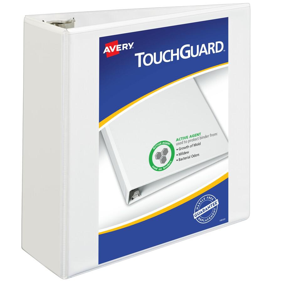 Avery&reg; TouchGuard View 3 Ring Binder - 4" Binder Capacity - Letter - 8 1/2" x 11" Sheet Size - 760 Sheet Capacity - 3 x Slant Ring Fastener(s) - 4 Pocket(s) - Polypropylene - Recycled - Pocket, Du. Picture 5