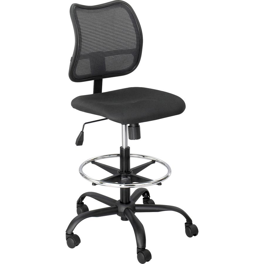 Safco Vue Extended Height Mesh Chair - Black Polyester Seat - Nylon Back - 5-star Base - Black - 1 Each. Picture 6
