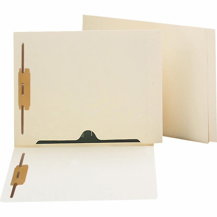 Smead Straight Tab Cut Letter Recycled Fastener Folder - 8 1/2" x 11" - 2 x 2B Fastener(s) - 1 Pocket(s) - Manila - Manila - 10% Recycled - 50 / Box. Picture 2