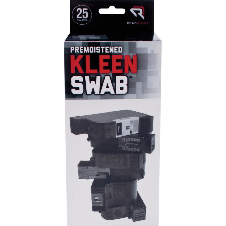 Read Right KleenSwab Presaturated Swabs - For Keyboard, Printer Head, Ink Cartridge, Home/Office Equipment - 25 / Box. Picture 5