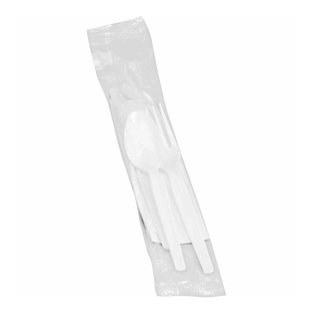 Genuine Joe 4-Piece Medium-Weight Utensil Kit - Disposable - White - 250 / Carton. Picture 5