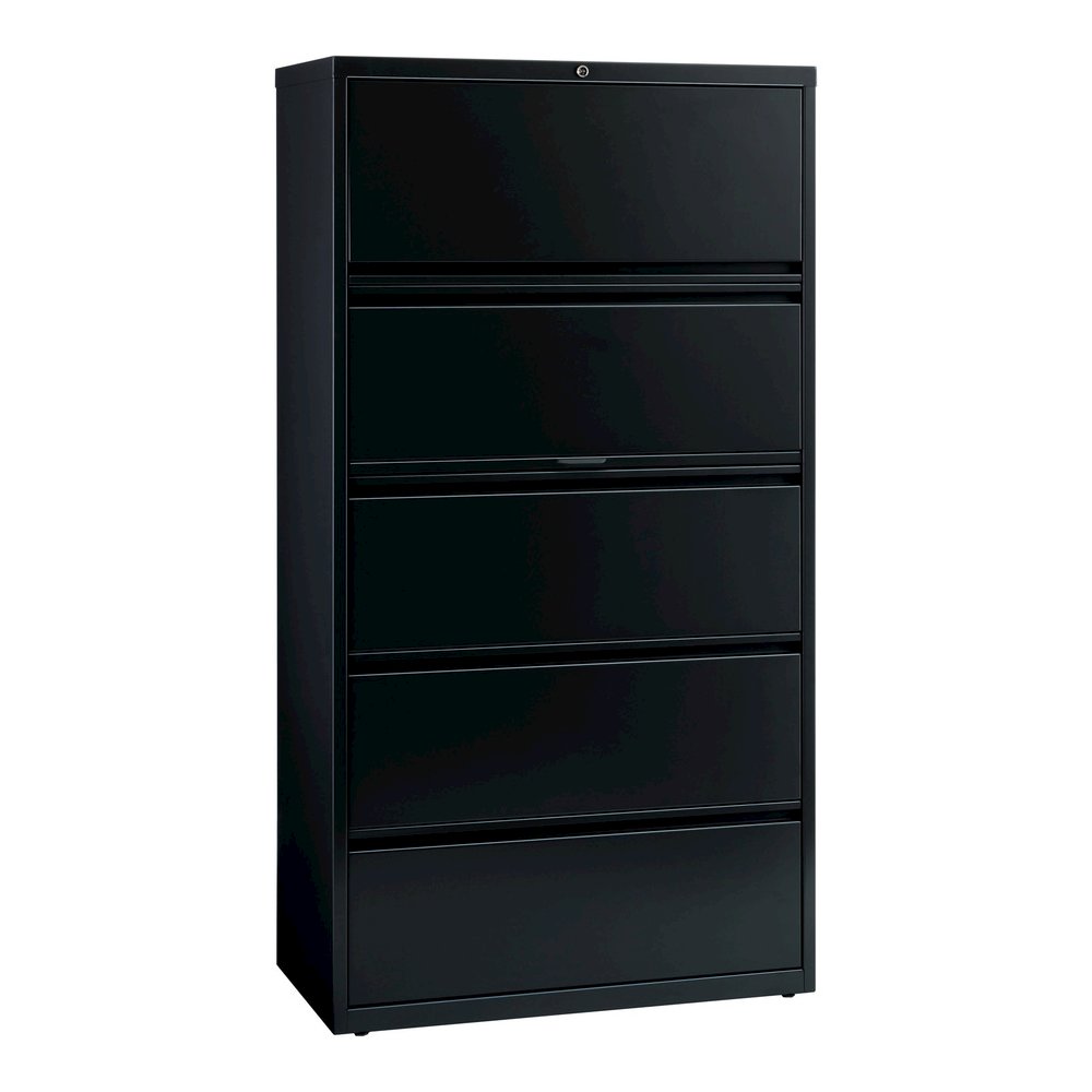 Lorell Fortress Series Lateral File - 36" Width x 18.6" Depth x 67.7" Height - 5 x Drawer(s) for File - Letter, Legal, A4 - Lateral - Rust Proof, Interlocking, Leveling Glide, Ball-bearing Suspension,. Picture 10