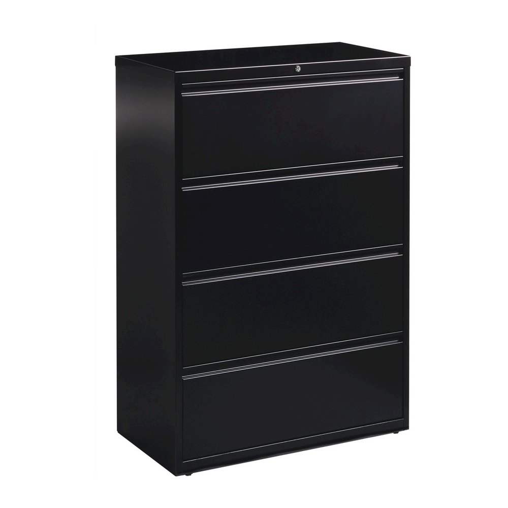 Lorell Fortress Series Lateral File - 36" Width x 18.6" Depth x 52.5" Height - 4 x Drawer(s) for File - Letter, Legal, A4 - Lateral - Ball-bearing Suspension, Leveling Glide, Label Holder, Interlockin. Picture 7