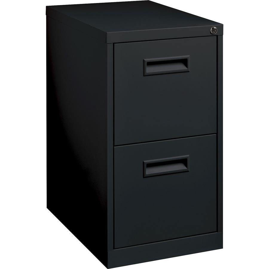Lorell 19" File/File Mobile File Cabinet with Recessed Pull - 15" Width x 19" Depth x 28" Height - 2 x Drawer(s) for File - Letter - Locking Casters, Security Lock, Ball-bearing Suspension - Black - P. Picture 8