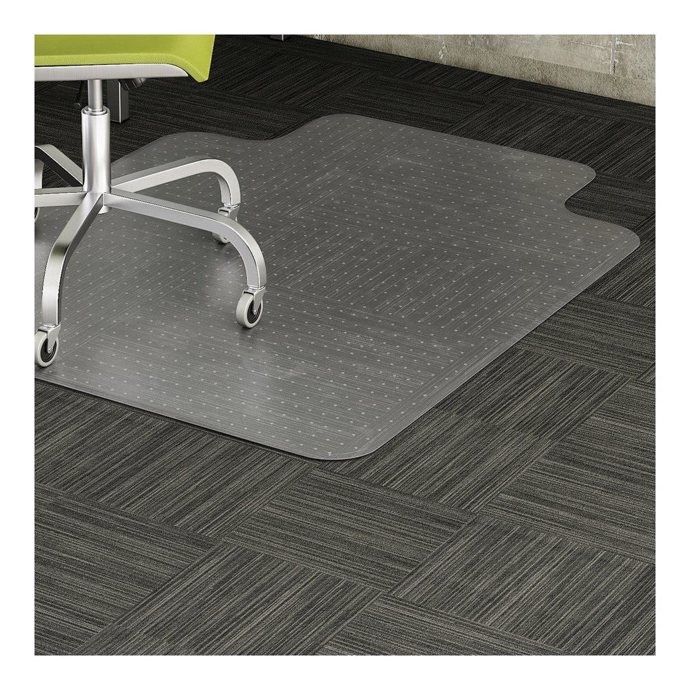 Lorell Lipped Chair Mat for Low-Pile Carpet - 36" x 48" - Carpeted Floor - 48" Length x 36" Width x 48" Depth x 0.086" Thickness - Lip Size 10" Length x 20" Width - Vinyl - Clear - 1 Each. Picture 2