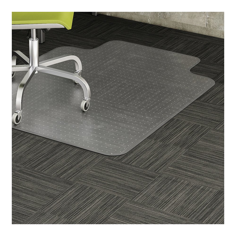 Lorell Lipped Chair Mat for Low-Pile Carpet - 45" x 53" - Carpeted Floor - 53" Length x 45" Width x 53" Depth x 0.086" Thickness - Lip Size 12" Length x 25" Width - Vinyl - Clear - 1 Each. Picture 2