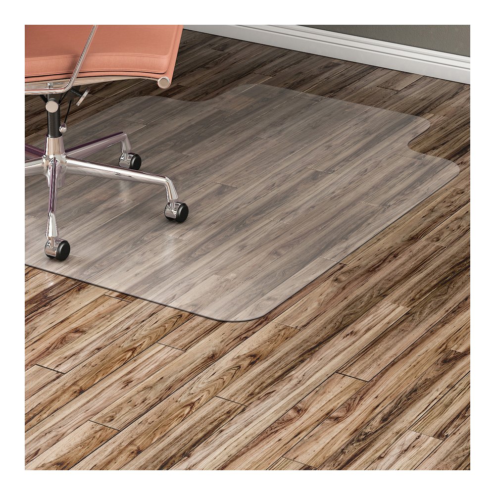 Lorell Lipped Chair Mat for Hard Floors - 48" x 60" - Hard Floor, Wood Floor, Vinyl Floor, Tile Floor - 60" Length x 48" Width x 60" Depth x 0.095" Thickness - Lip Size 12" Length x 25" Width - Vinyl . Picture 10