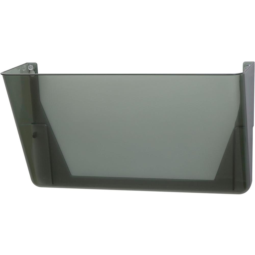 Officemate Mountable Wall File - 7" Height x 13" Width x 4.1" Depth - Smoke - Plastic - 1 Each. Picture 3