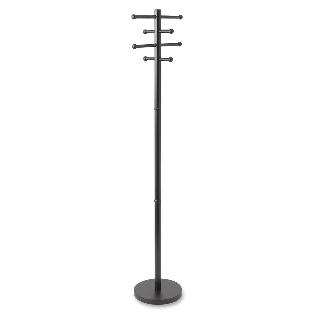 Advantus Wood Coat Tree - 8 Pegs - for Garment, Hat - Wood - Black - 1 Each. Picture 2