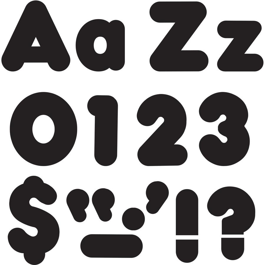 Trend Black 4" Casual Combo Ready Letters Set - Skill Learning: Number, Alphabet, Symbol - 20 x Number, 82 x Lowercase Letters, 50 x Uppercase Letters, 29 x Punctuation Marks Shape - Casual Style - Fa. Picture 5