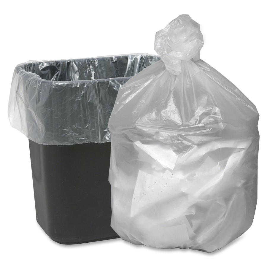 Berry Translucent Waste Can Liners - Small Size - 10 gal Capacity - 24" Length x 24" Width x 0.20 mil (5 Micron) Thickness - High Density - Natural - Can - 1000 / Carton. Picture 2