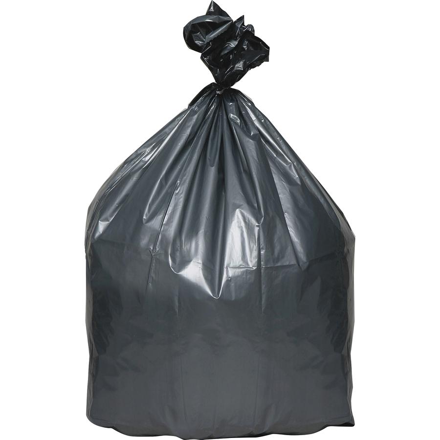 Berry Super Heavy-Duty Platinum Plus Liners - Medium Size - 30 gal/200 lb Capacity - 36" Length x 30" Width x 1.35 mil (34 Micron) Thickness - Gray - Resin - Industrial Trash - Recycled - 100 / Carton. Picture 5