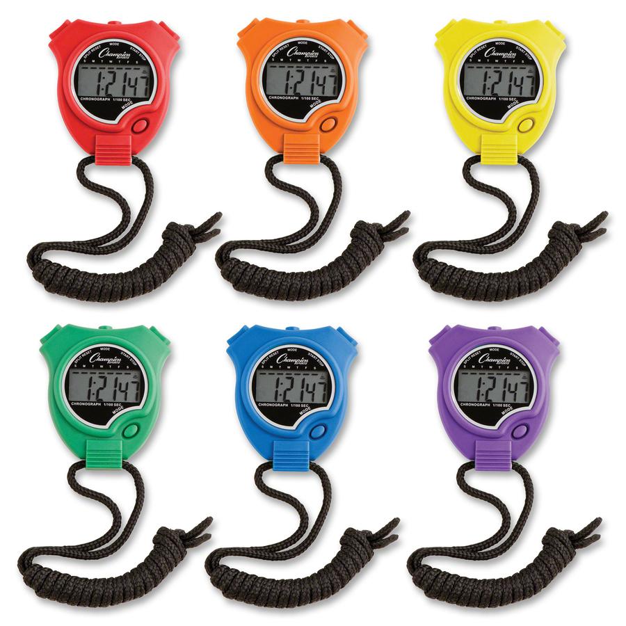 Champion Sports Stop Watch Set - Sports - Digital - Quartz - 6 / Box. Picture 2