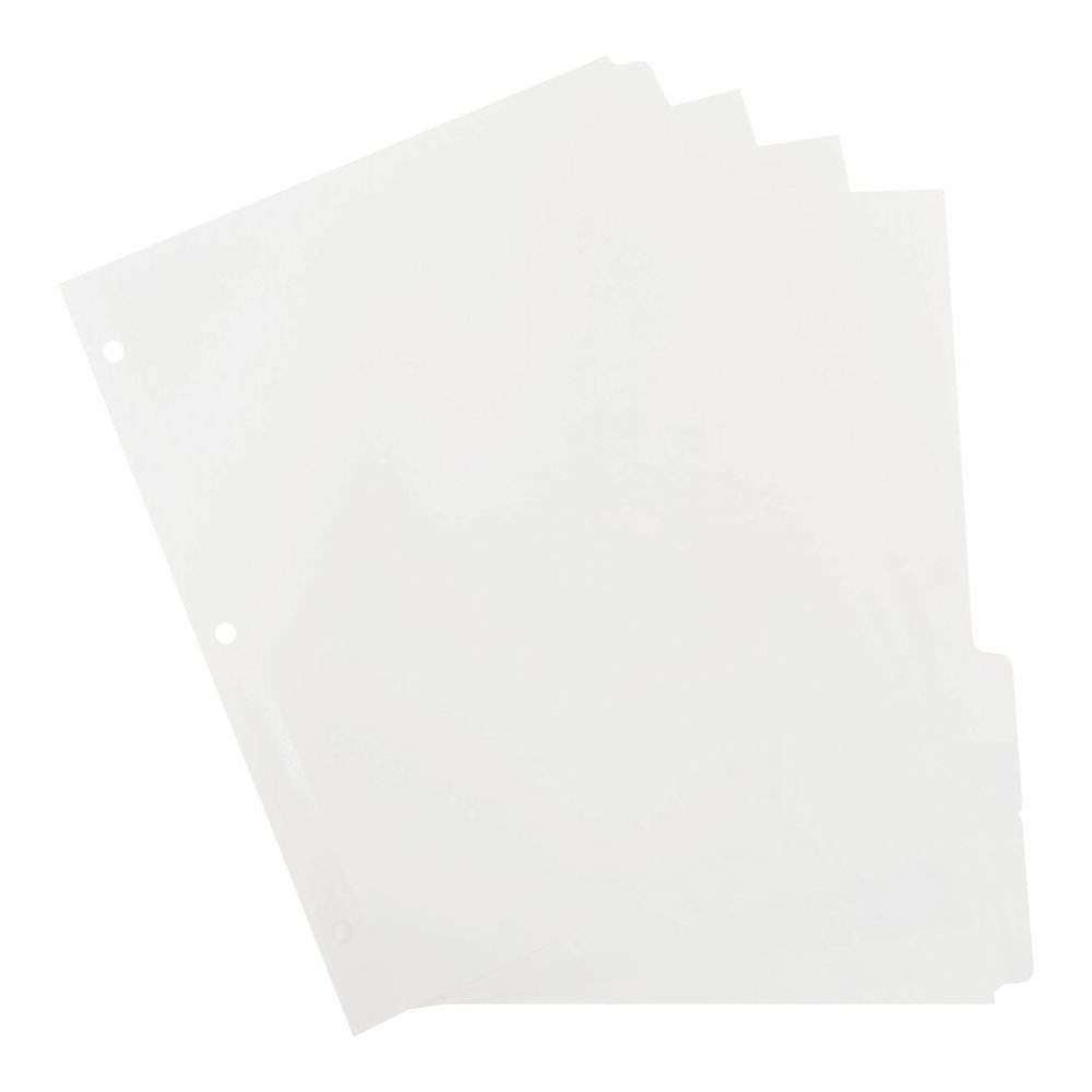 Business Source 3-Ring Plain Tab Indexes - 5 Write-on Tab(s) - 5 Tab(s)/Set - 2" Tab Width - 8.5" Divider Width x 11" Divider Length - Letter - 3 Hole Punched - White Divider - 100% Yes - Mylar Reinfo. Picture 7