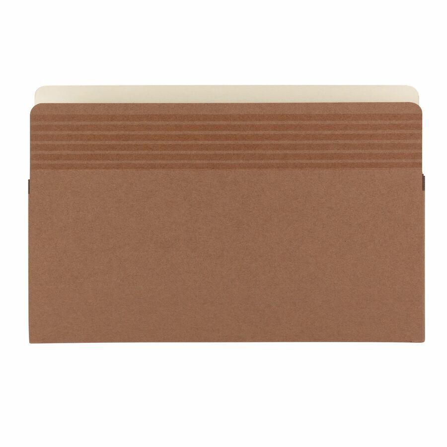 Smead Easy Grip Straight Tab Cut Legal Recycled File Pocket - 8 1/2" x 14" - 3 1/2" Expansion - Pressboard - Redrope - 30% Recycled - 25 / Box. Picture 10