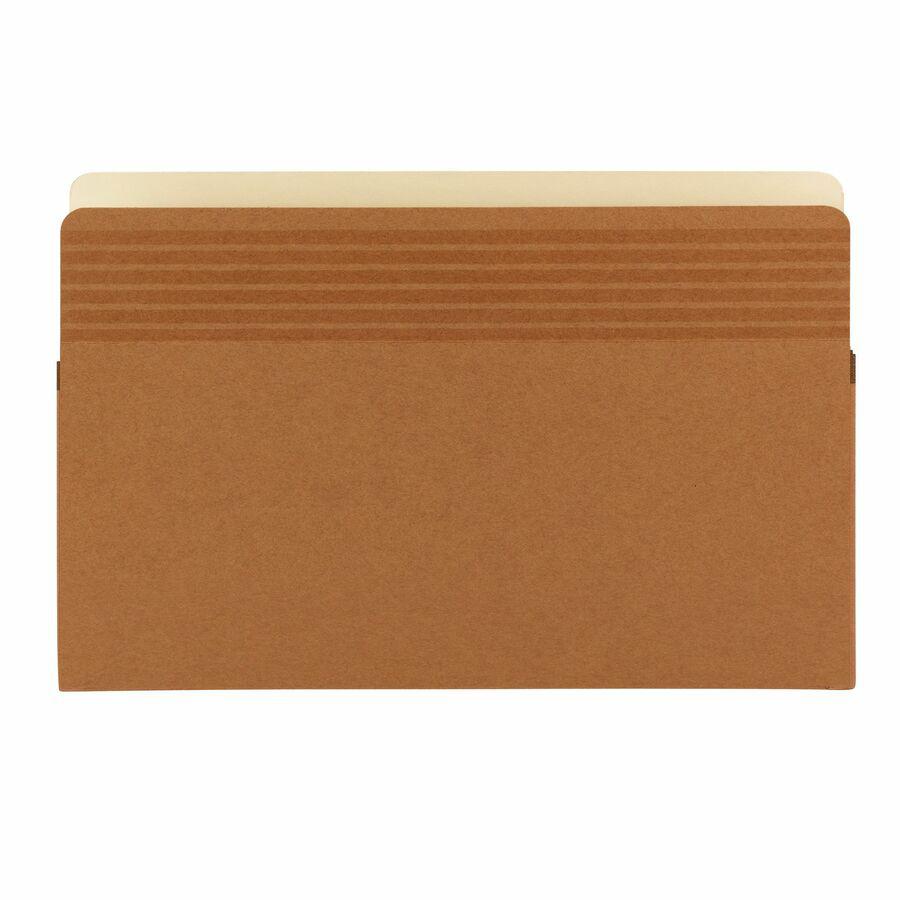 Smead Easy Grip Straight Tab Cut Legal Recycled File Pocket - 8 1/2" x 14" - 5 1/4" Expansion - Redrope - Redrope - 30% Recycled - 10 / Box. Picture 8