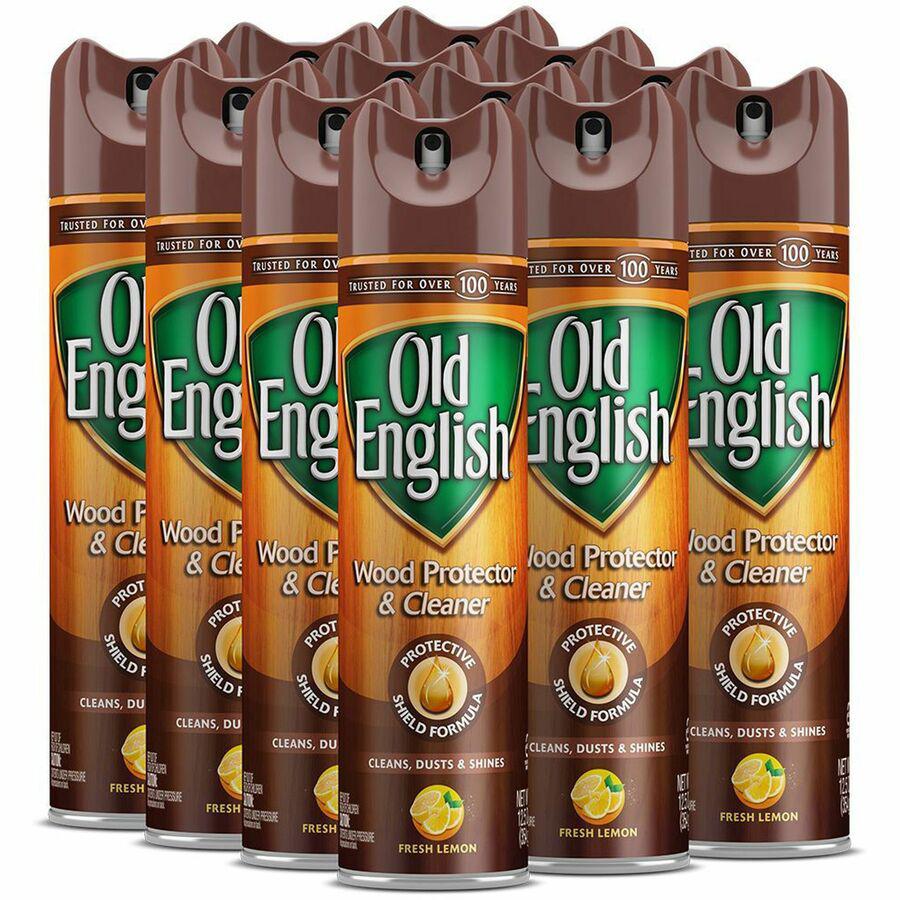 Old English Furniture Polish - For Wood - 12.50 oz (0.78 lb) - Lemon Scent - 12 / Carton - Dry Resistant, Crack Resistant, Wear Resistant, Tear Resistant, CFC-free - Brown. Picture 10