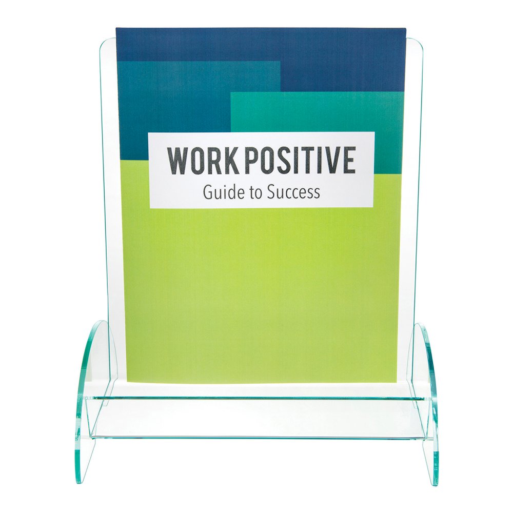 Deflecto Magazine-size Euro-style Docuholder - Support 9.25" x 3.25" Media - 11" Height x 9.8" Width x 6.3" Depth - Acrylic - Clear, Green Tint - Durable, Lightweight - 1 Each. Picture 3