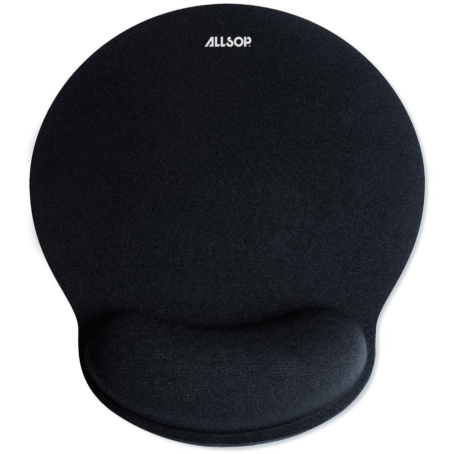 Allsop ComfortFoam Memory Foam Mouse Pad with Wrist Rest - 1" x 9" x 10" Dimension - Black - Memory Foam - Stress Resistant - 1 Pack - Mouse. Picture 3