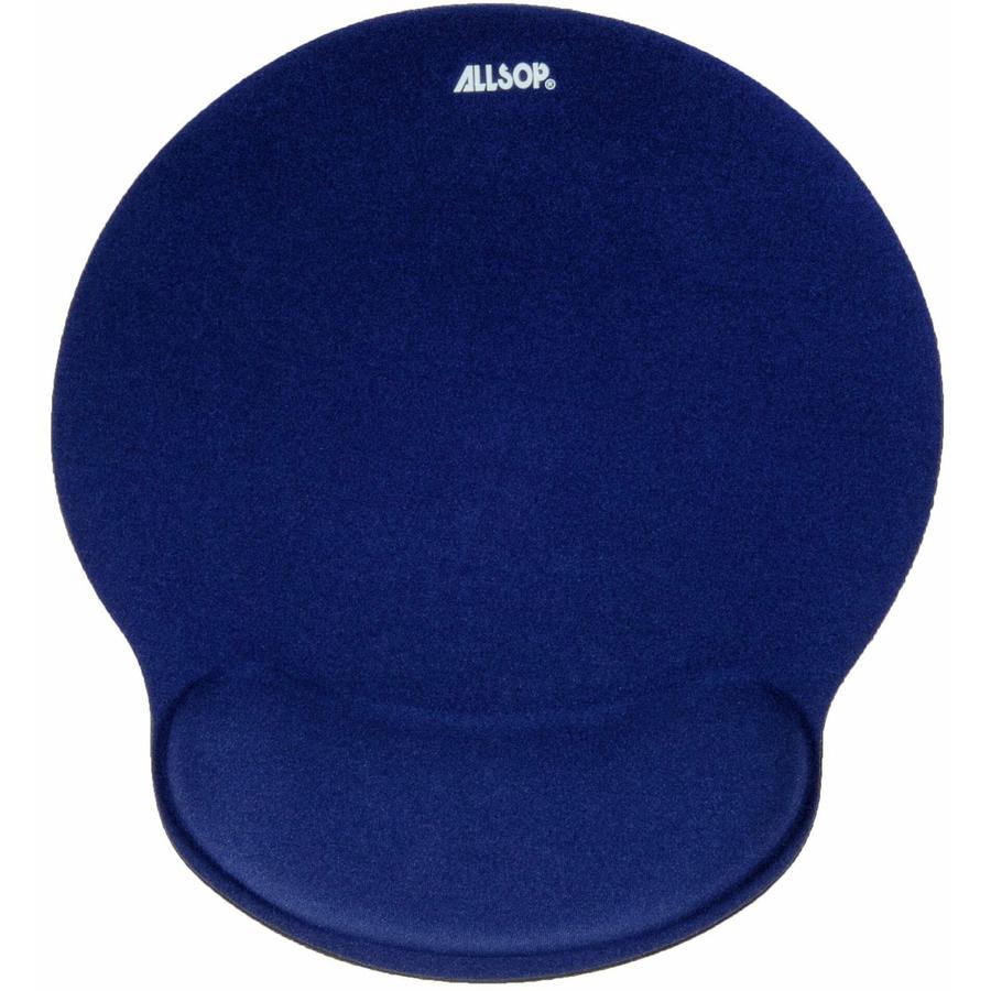 Allsop ComfortFoam Memory Foam Mouse Pad with Wrist Rest - 1" x 9" x 10" Dimension - Blue - Memory Foam - Stress Resistant - 1 Pack - Mouse. Picture 2
