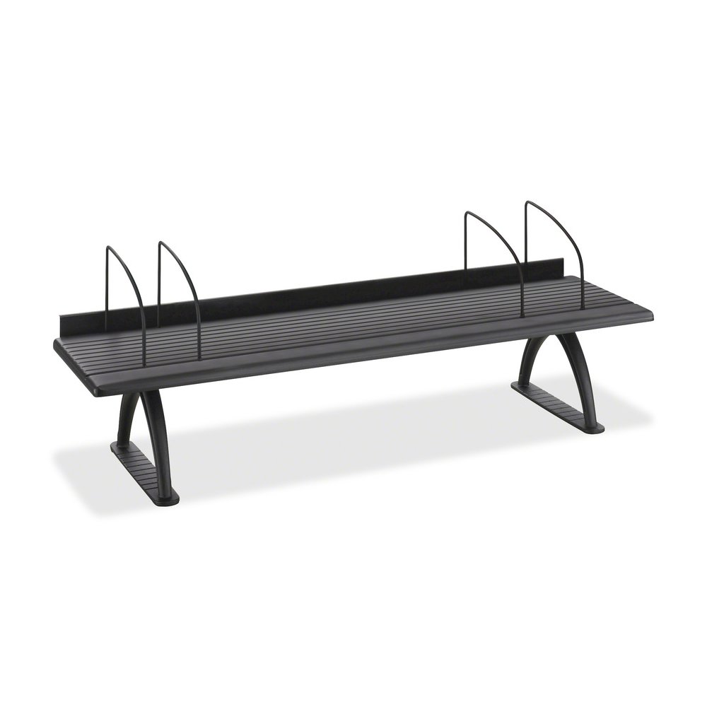 Safco Retainer Lip Desk Riser - 8.25" Height x 42" Width x 12.25" Depth - Swivel - Black - Melamine - 1 Each. Picture 4