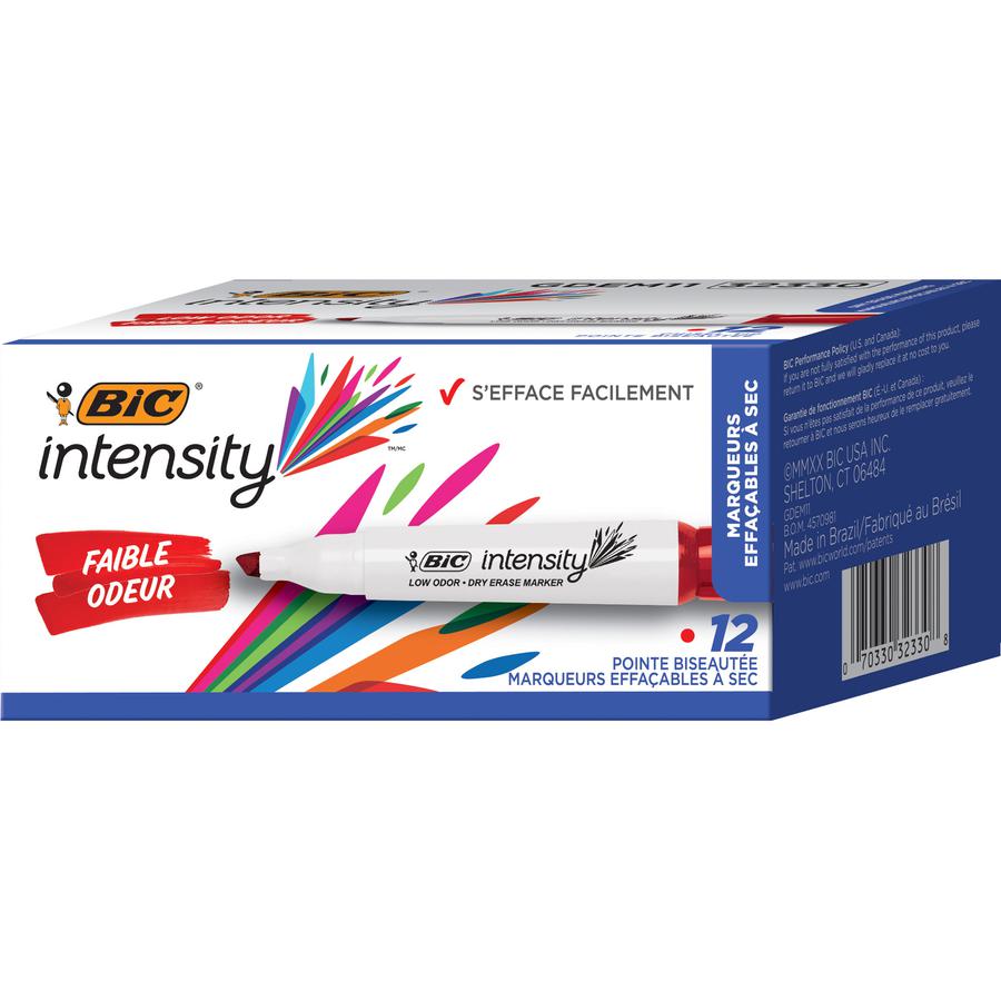BIC Intensity Low Odor Dry Erase Markers - Red Ink - 1 Dozen. Picture 3