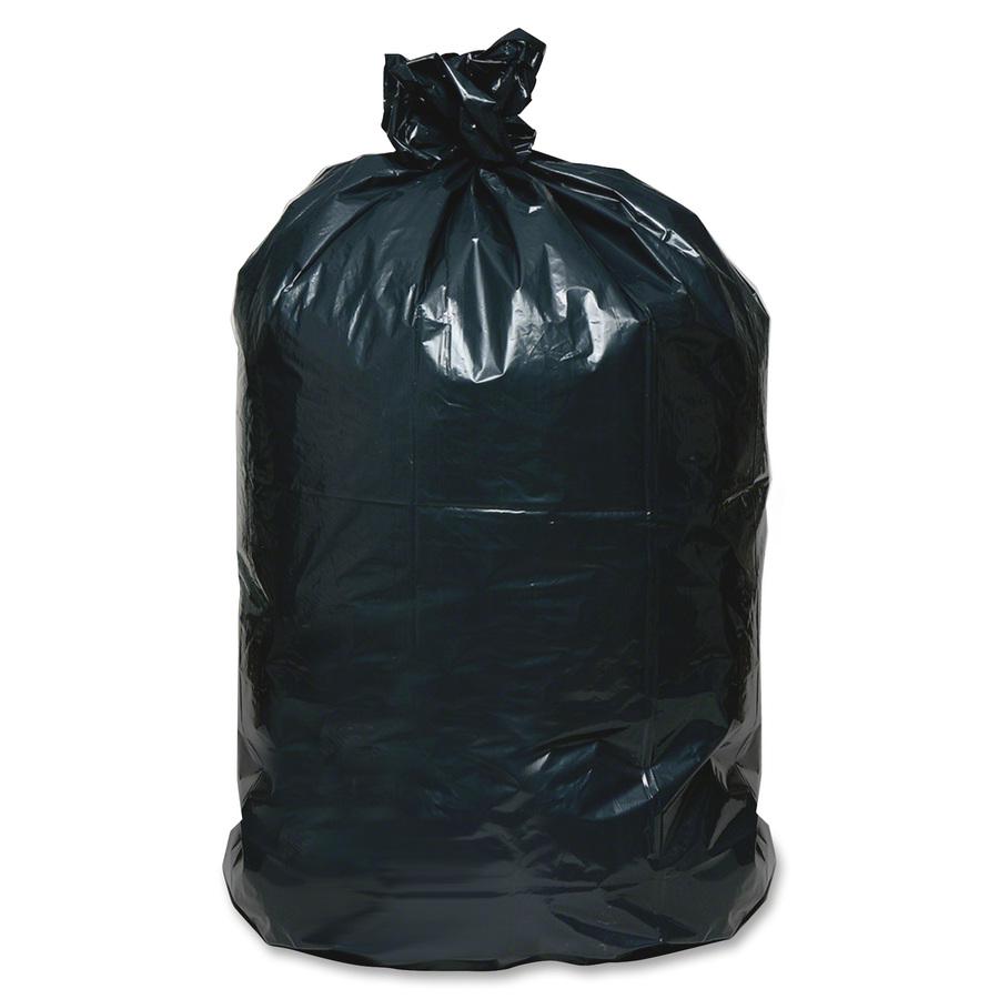 Berry Reclaim Heavy-Duty Recycled Can Liners - Extra Large Size - 56 gal Capacity - 48" Length x 43" Width x 1.25 mil (32 Micron) Thickness - Black - Plastic - Can - Recycled - 100 / Carton. Picture 4
