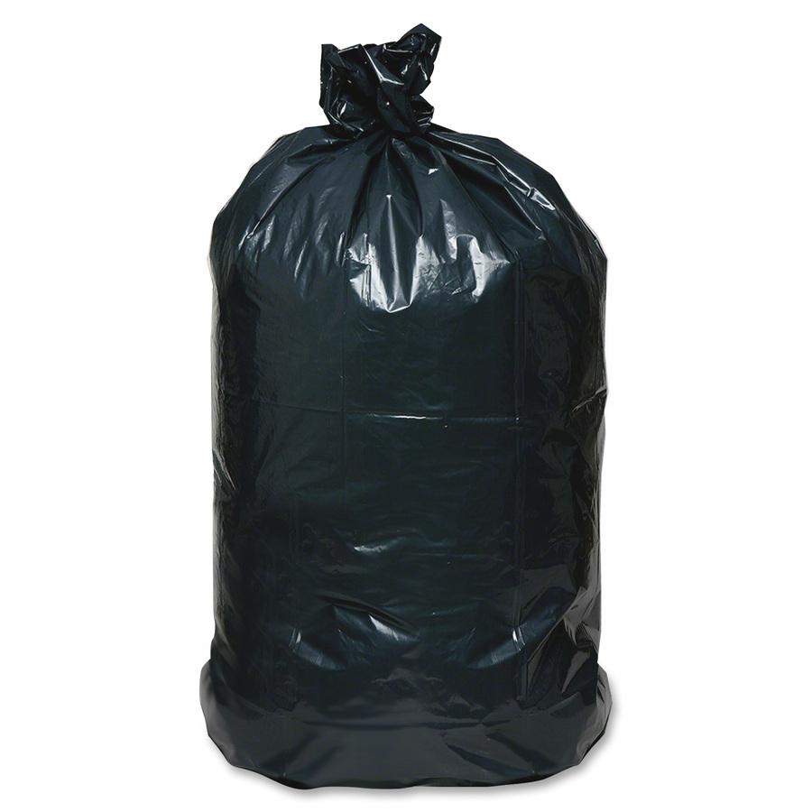 Berry Reclaim Heavy-Duty Recycled Can Liners - Extra Large Size - 60 gal Capacity - 58" Length x 38" Width x 2 mil (51 Micron) Thickness - Black - Plastic - Can - Recycled - 100 / Carton. Picture 4