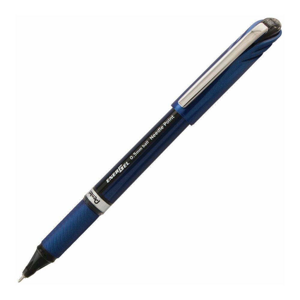 EnerGel EnerGel NV Liquid Gel Pens - Black Ink - Gel-based - Blue Barrel - Metal Tip - 1 Dozen. Picture 2