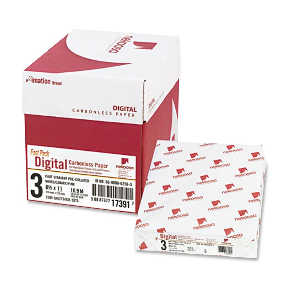 Nekoosa Fast Pack Digital Carbonless Paper - 92 Brightness - Letter - 8 1/2" x 11" - Sustainable Forestry Initiative (SFI) - Unpunched, Straight Sequence - White, Canary, Pink - 500 Sheets per Ream - . Picture 2