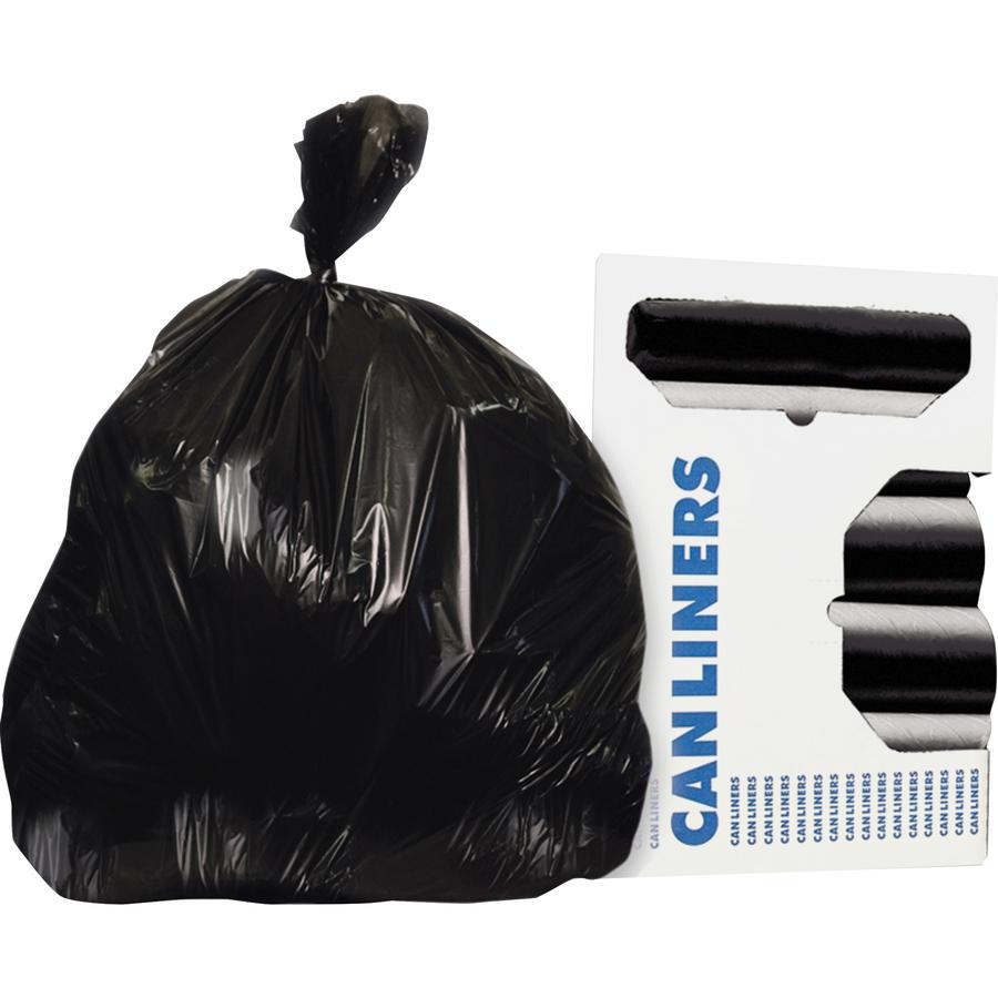 Heritage AccuFit 1.3mil Black Can Liners - 32 gal/75 lb Capacity - 33" Width x 44" Length - 1.30 mil (33 Micron) Thickness - Black - 100/Carton - Can. Picture 2