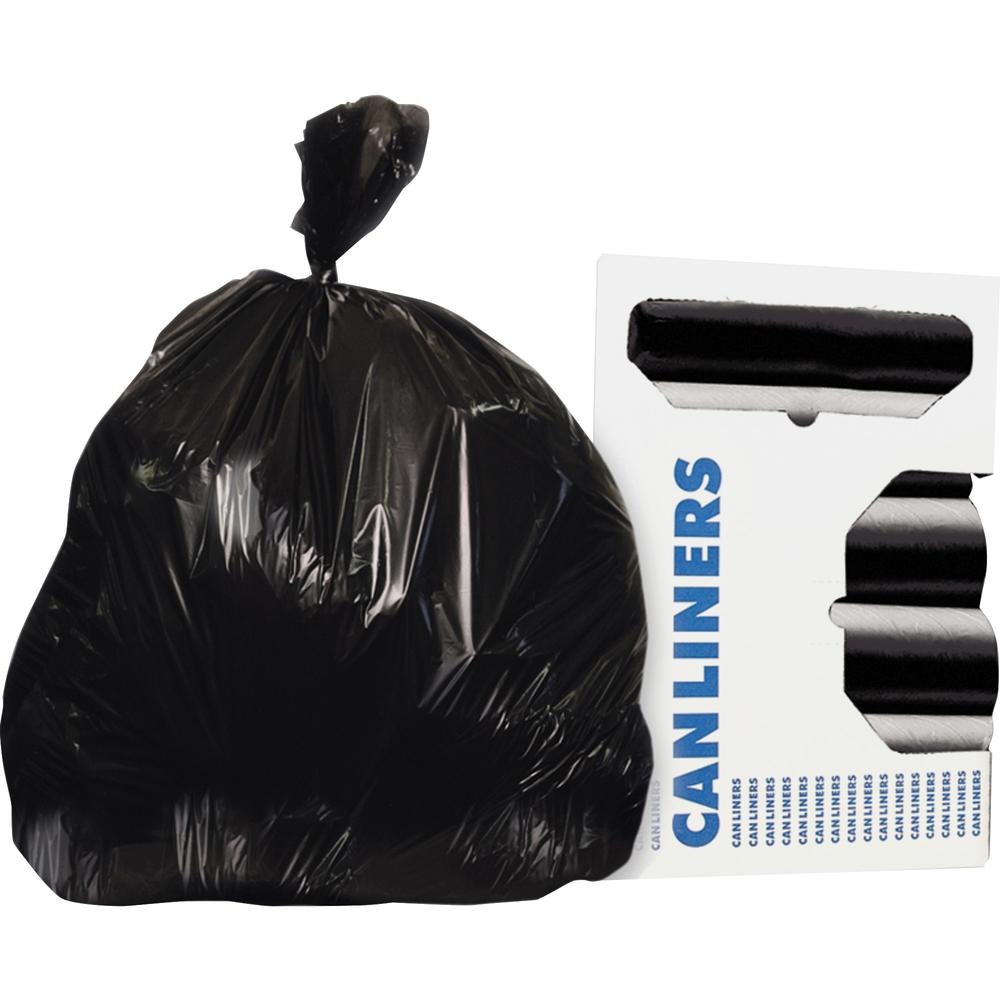 Heritage AccuFit 1.3mil Black Can Liners - 44 gal/75 lb Capacity - 37" Width x 50" Length - 1.30 mil (33 Micron) Thickness - Black - 100/Carton - Can. Picture 2