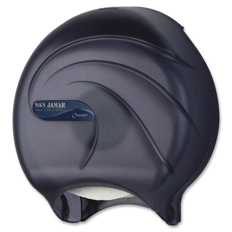 San Jamar Soloette 9" JBT Dispenser - Roll Dispenser - 1 x Roll - 12" Height x 10.3" Width x 5.6" Depth - Plastic - Black Pearl - Durable, Break Resistant, Key Lock, Long Lasting, Damage Resistant - 1. Picture 2