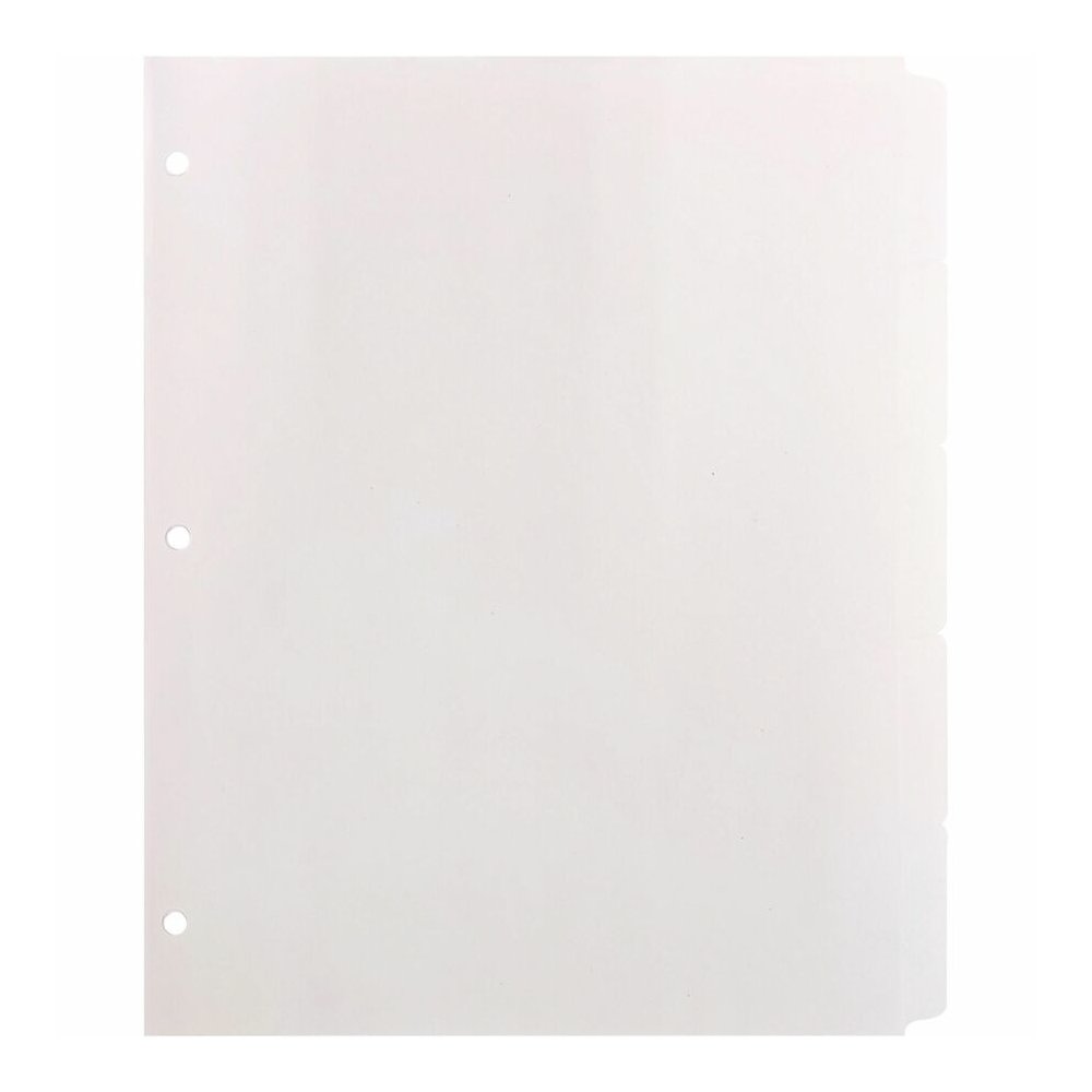 Business Source Reinforced Hole Punched Indexes - 5 Write-on Tab(s) - 5 Tab(s)/Set - 3 Hole Punched - White Divider - 100% Yes - Non-laminated, Mylar Reinforcement - 1 Box. Picture 4