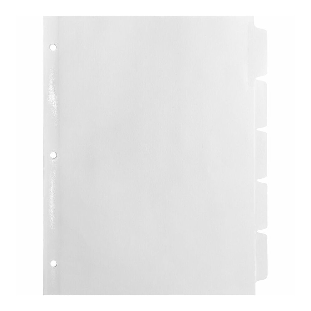 Business Source Punched Laser Index Dividers - 5 Blank Tab(s) - 5 Tab(s)/Set - 8.5" Divider Width x 11" Divider Length - Letter - 3 Hole Punched - White Paper Divider - White Tab(s) - 100% Recycled - . Picture 4