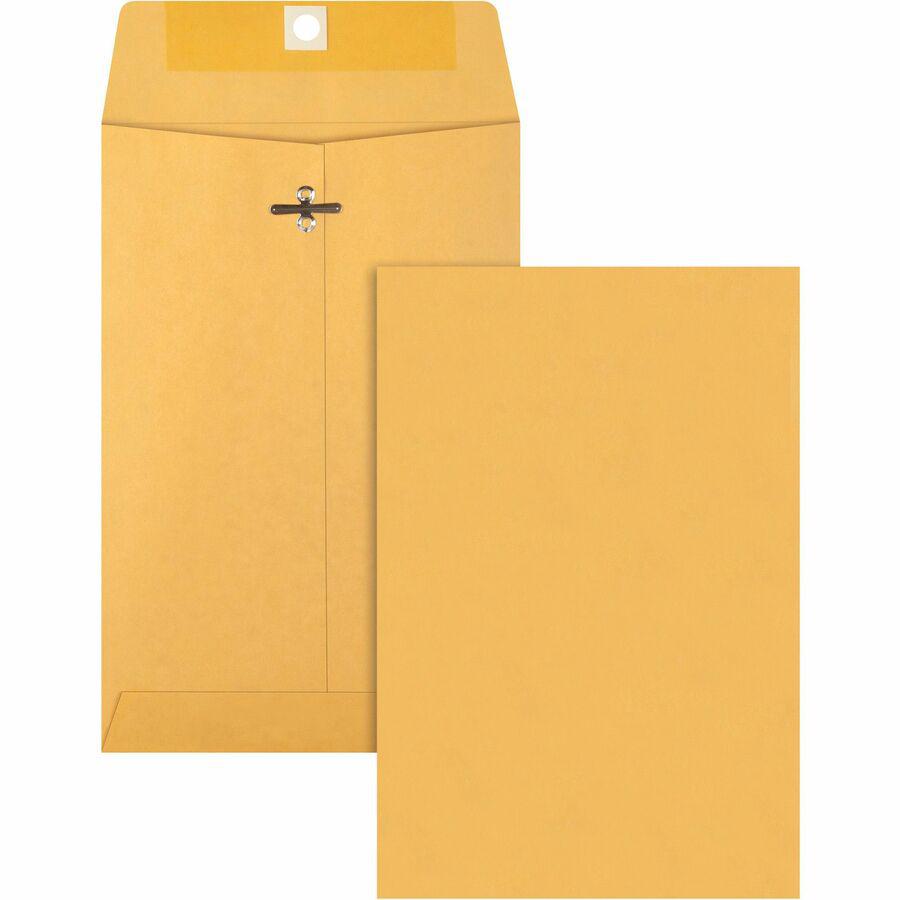 Business Source Heavy-duty Metal Clasp Envelopes - Clasp - #55 - 6" Width x 9" Length - 28 lb - Clasp - Kraft - Kraft - 100 / Box. Picture 10