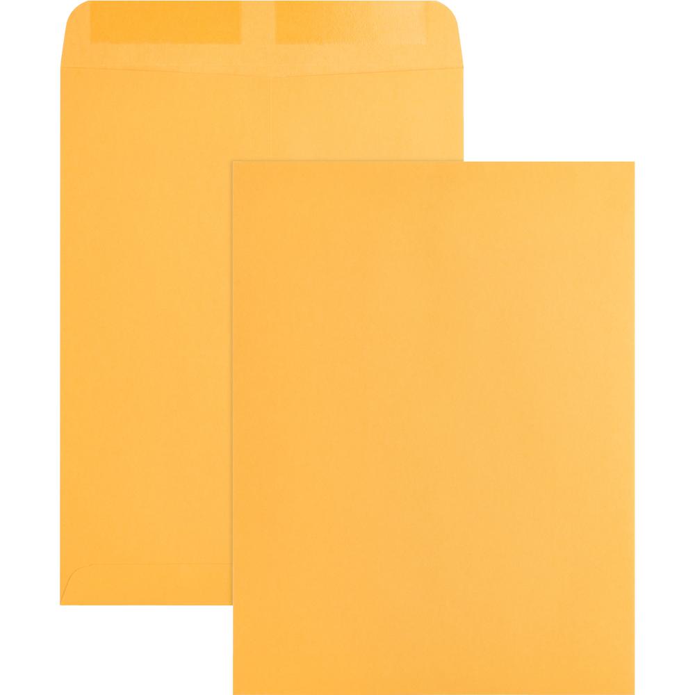 Business Source Kraft Gummed Catalog Envelopes - Catalog - #10 1/2 - 9" Width x 12" Length - 28 lb - Gummed - Kraft - Kraft - 250 / Box. Picture 9