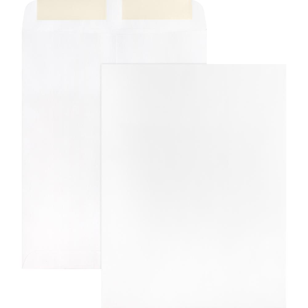 Business Source 28 lb. White Catalog Envelopes - Catalog - #10 1/2 - 9" Width x 12" Length - 28 lb - Gummed - White - Wove - 250 / Box. Picture 2