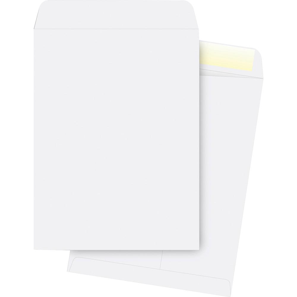 Business Source 28 lb. White Catalog Envelopes - Catalog - #13 1/2 - 10" Width x 13" Length - 28 lb - Gummed - White - Wove - 250 / Box. Picture 2