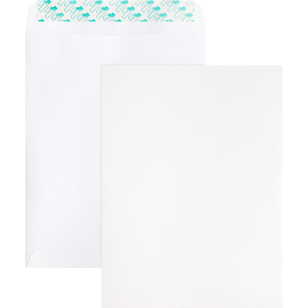 Business Source Self Sealing Catalog Envelope - Catalog - 9" Width x 12" Length - 28 lb - Peel & Seal - White - Wove - 100 / Box. Picture 8