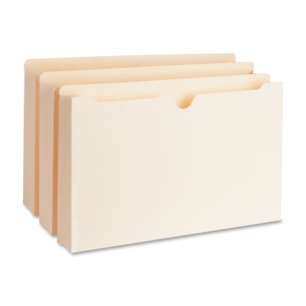Business Source Straight Tab Cut Legal Recycled File Pocket - 8 1/2" x 14" - 2" Expansion - 11 pt. - Manila - Slip Resistant, Reinforced Tab, Heavyweight Cover - 10% Recycled - 50 / Box. Picture 9