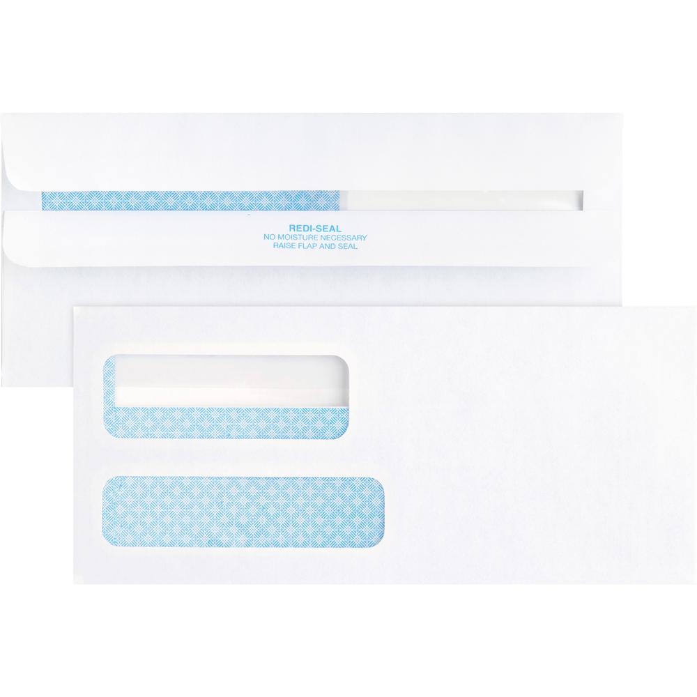 Business Source No. 9 Double Window Invoice Envelopes - Double Window - #9 - 8 7/8" Width x 3 7/8" Length - 24 lb - Self-sealing - White - 500 / Box. Picture 4
