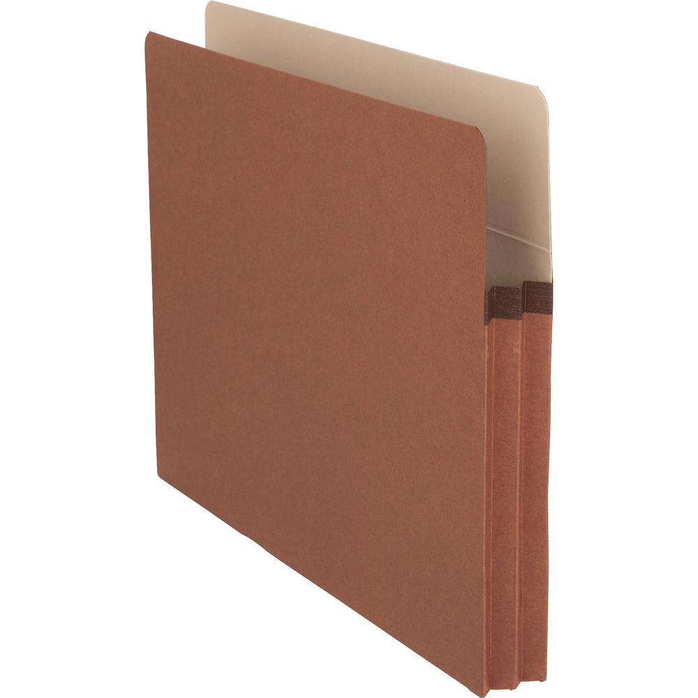 Business Source Straight Tab Cut Letter Recycled File Pocket - 8 1/2" x 11" - 1 3/4" Expansion - Redrope - Redrope - Tyvek Gusset, Reinforced Gusset, Tear Proof, Sturdy, Durable - 30% Recycled - 25 / . Picture 5