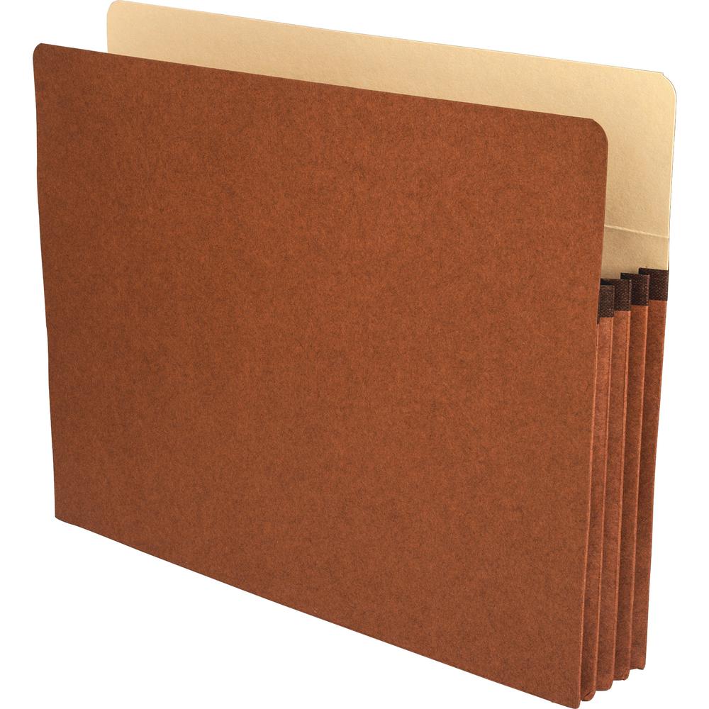 Business Source Straight Tab Cut Letter Recycled File Pocket - 8 1/2" x 11" - 3 1/2" Expansion - Redrope - Redrope - Tyvek Gusset, Tear Proof, Reinforced Gusset, Sturdy, Durable - 30% Recycled - 25 / . Picture 2
