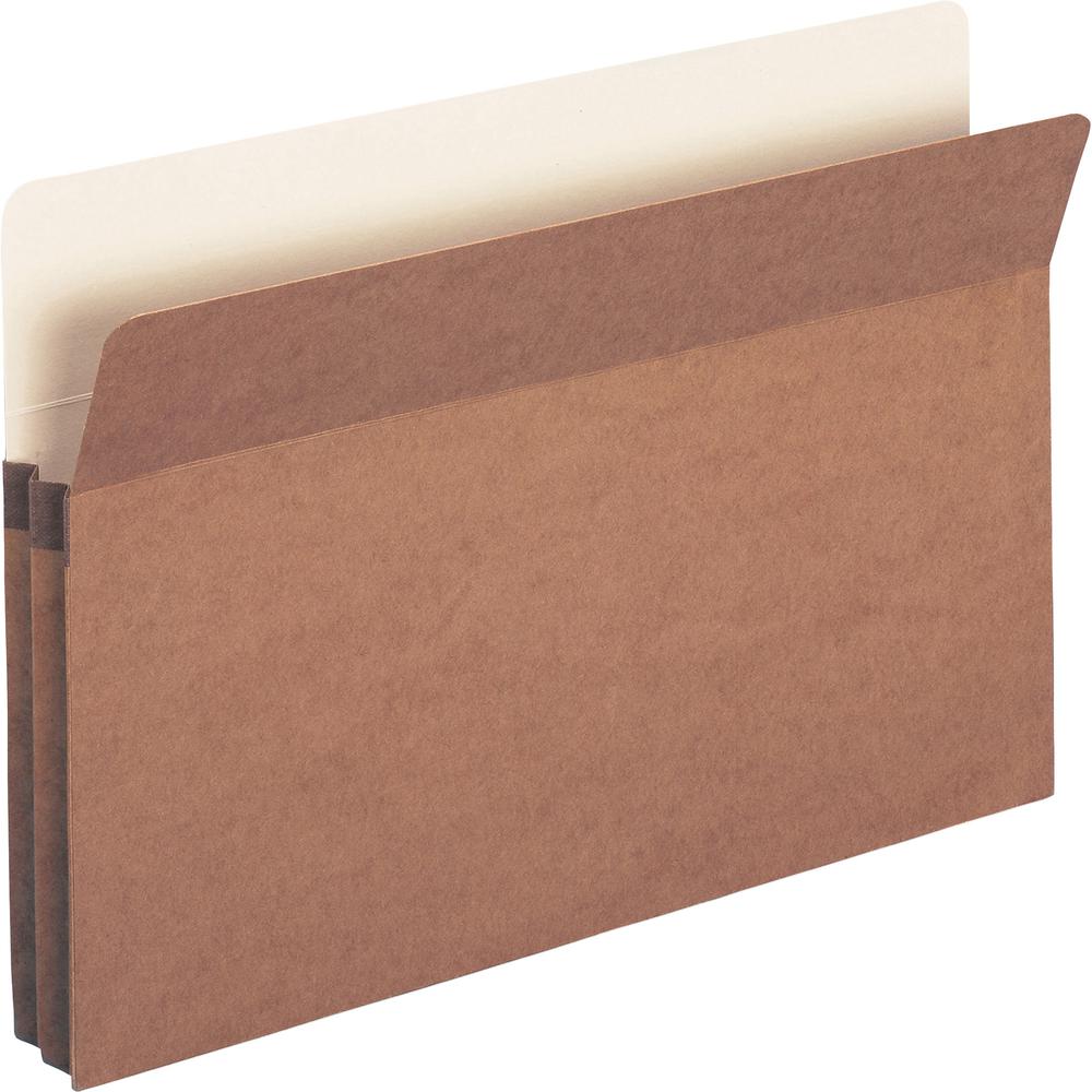 Business Source Straight Tab Cut Legal Recycled File Pocket - 8 1/2" x 14" - 1 3/4" Expansion - Redrope - Redrope - Tear Proof, Tyvek Gusset, Reinforced Gusset - 30% Recycled - 25 / Box. Picture 5